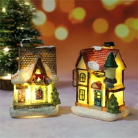 Sretni datumi božićno selo osvijetljeno božićno selo kuće s figuricama mali božićni grad scene kolekcionarstvo ljetnikovac ukras