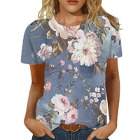 Ženske majice s printom slova, majice s printom u donjem rublju, bluza kratkih rukava, majica s okruglim vratom, tanke elegantne