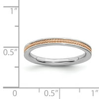 Prsten od srebrnog kanala s ružičastim premazom