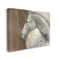 & Seoske životinje ženski konj zapadnjačka sivo-smeđa slika platno zidni umjetnički dizajn Albene Hristove, 24 30