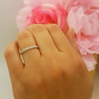 Kolekcija 0. Zaručnički prsten s okruglim dijamantom od 10 karata, ružičasti zlatni prsten od 8,5 inča