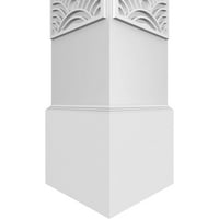 Ekena Millwork 12 W 9'H Obrtsman klasični kvadrat koji nije kočnik Art Deco Fretwork Stupac W Standard Capital & Standard Base