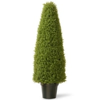 Umjetno zeleno drvo-Topiar od šimšira visok 48 inča s okruglim loncem