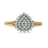 Dijamantni prsten od žutog zlata od 10 karata od 10 karata za žene