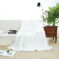 Jedinstvene ponude shaggy fau krzno ukrasna pokrivač bijela puna