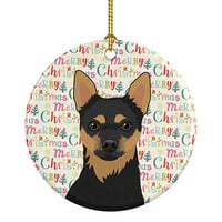 Crna i preplanula Chihuahua Božićni keramički ukras