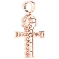 Imperial 1 2CT TDW Diamond 10k Rose Gold Ankh Cross Hip-Hop privjesak