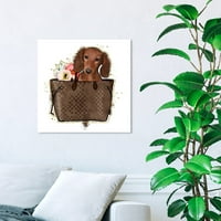 Wynwood Studio modne i glam zidne umjetničke tisak 'Doxxie luksuzna torba' torbice - smeđa, bijela