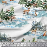 Bijela Poliesterska krep tkanina širine dvorišta od životinja i borova