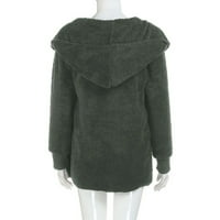 Novi zimski kaputi za žene rasprodaja ženskih jakni preveliki ženski kardigan kaput s otvorenom prednjom kapuljačom s drapiranim