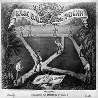 Baseball polka, 1867. List s pjesmom za baseball Polk Jamesa M. Goodmana, 1867. Ispis plakata od