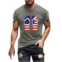 Muški vrhovi kratkih rukava Plus veličine, majice s printom zastave s okruglim vratom, ljetne Casual majice klasičnog kroja s grafičkim