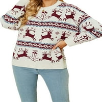 Božićni džemper za žene, Božićni džemper, zimski pulover s okruglim vratom, pletenina