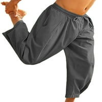 Muške široke hlače za joga hlače, capri hlače, široke hipi i boho dnevne hlače, Ležerne hlače s elastičnim pojasom