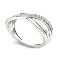Modni prsten od srebra od srebra s dijamantom od 1 6 karata