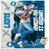 Detroit Lions-Amon-Ra St. Braun zidni poster s gumbima, 22.375 34