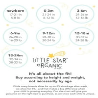 Little Star Organic Baby 3pk Bodysuits kratkih rukava, veličina novorođenčadi- mjeseci