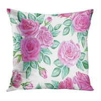 Zeleni apstraktni cvjetni uzorak ruže i peonies ružičasti i crveni akvarelni cvjetovi za jastuke za jastuke za jastuke za jastuke