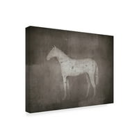 Likovna umjetnost Riana Faulera s potpisom Bijeli konj na sivom platnu