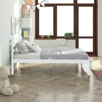 Drveni krevet u punoj veličini za djecu spavaće sobe, bijela