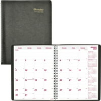 14-mjesečni dnevni planer, svaki, crni, 14-mjesečni meki uvez