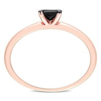14-karatni zaručnički prsten od ružičastog zlata od ružičastog zlata s crnim rodijem