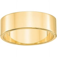 11K žuti zlatni šuplji ravni prsten, veličina 11