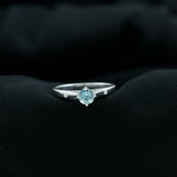 Zaručnički prsten od akvamarinskog pasijansa i dijamanta za žene-Martovski prsten od rodnog kamena, 14k bijelo zlato, 12,50 USD