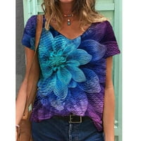 Rasprodaja majica za žene u stilu, modna ženska ležerna široka majica s kratkim rukavima s cvjetnim printom, bluza s kratkim rukavima