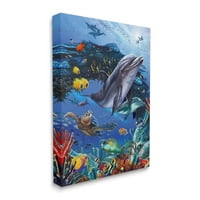 _ Živopisni podvodni morski život obalna Galerija slika na omotanom platnu tiskana zidna umjetnost