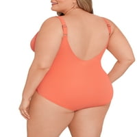Time i Tru Women's Plus Size V Strappy Front One kupaći kostim