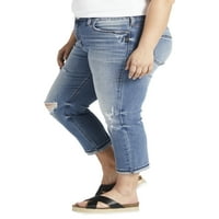 Silver Jeans Co. Ženske plus veličine suki srednjeg uspona Capri CAPRI Veličine 12-24