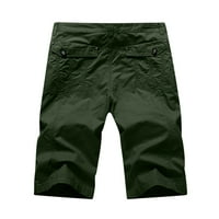 ; Muške taktičke teretne kratke hlače s elastičnim strukom za ribolov, golf, velike i visoke treninge, keper casual planinarske zelene;;