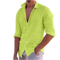 Muške košulje s dugim rukavima na kopčanje muške obične Ležerne košulje s odbijenim ovratnikom s džepom na dugmad bluze košulje za