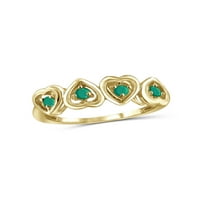 Draguljarski klub smaragdni prsten nakit od rodnog kamena-Smaragd od 0 karata, srebrni prsten od 14 karata pozlaćen, nakit od dragog