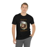 Svemirski laseri, dizajn čimpanze, smiješna majica za pušenje u dresu kratkih rukava