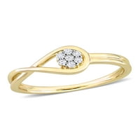 Miabella ženski dijamantni naglasak žuti rodij pozvani sterling srebro beskonačno obećanje prsten