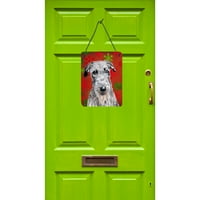 99754 škotski deerhound crvene snježne pahulje blagdanski otisci za vješanje na zid ili vrata, 12.16