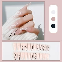 Komplet kompletnih lažnih noktiju pribor za dizajn noktiju uklonjivi nosivi francuski lažni nokti naljepnice za manikuru flaster