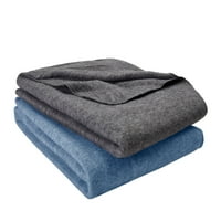 Osnove super mekanog pokrivača za krevet, puna kraljica, siva i plava, pakiranje
