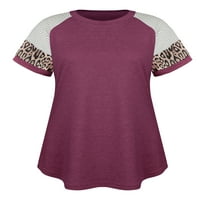 Ženske majice kratkih rukava Plus veličine u donjem rublju, leopard prugaste bluze, Ležerne tunike, majice za žene