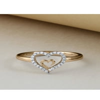 1 10-karatni dijamant od 10-karatnog žutog zlata, modni prsten srce u srcu