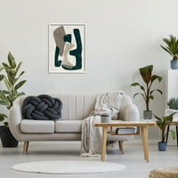 Apstraktni oblici, Moderni Geometrijski neutralni tonovi, slikanje u bijelom okviru, zidni tisak, dizajn June Erike Vess