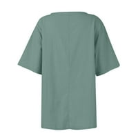 Ljetne modne košulje Za Žene Ležerne majice kratkih rukava s okruglim vratom s printom na kopčanje preveliki ljetni topovi od pamuka