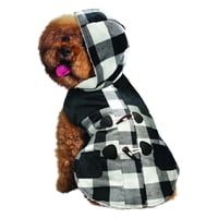 Modna jakna s kapuljačom s kapuljačom s kapuljačom od Šerpe za pse, crno-bijela, srednja