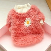 Džemperi za male pse, plišani džemper s cvjetnim uzorkom tratinčice za djevojčice