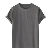 Jednobojna bluza Casual majica klasičnog kroja muške ljetne košulje majica kratkih rukava za muškarce modni vrhovi s okruglim vratom