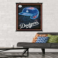 Los Angeles Dodgers - neonski plakat na zidu s kacigom, 22.375 34
