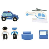 Drvene igračke za male noge - set za igru policijske postaje