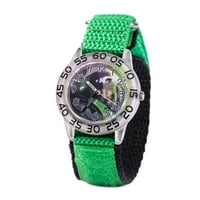 Prozirni plastični sat za dječake, zeleni najlonski remen s kopčom i crnom podstavom, 5001151
